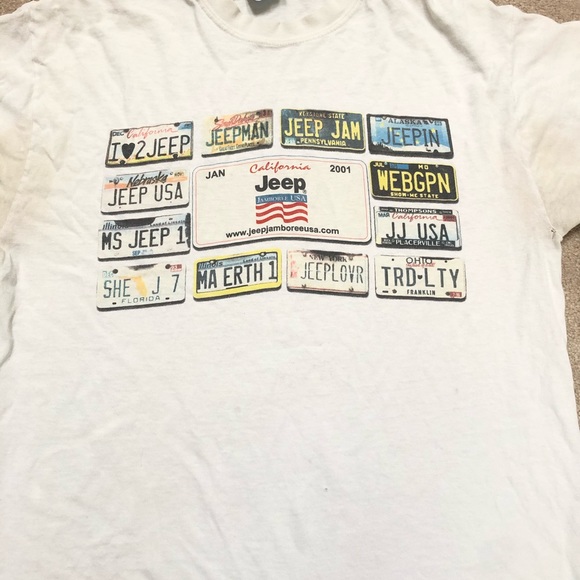 Vtg Jeep jamboree grunge Hanes '01 flaws stained - Picture 2 of 13